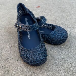 Mini Melissa Campana Mary Janes preloved size 9 little girls flats midnight blue